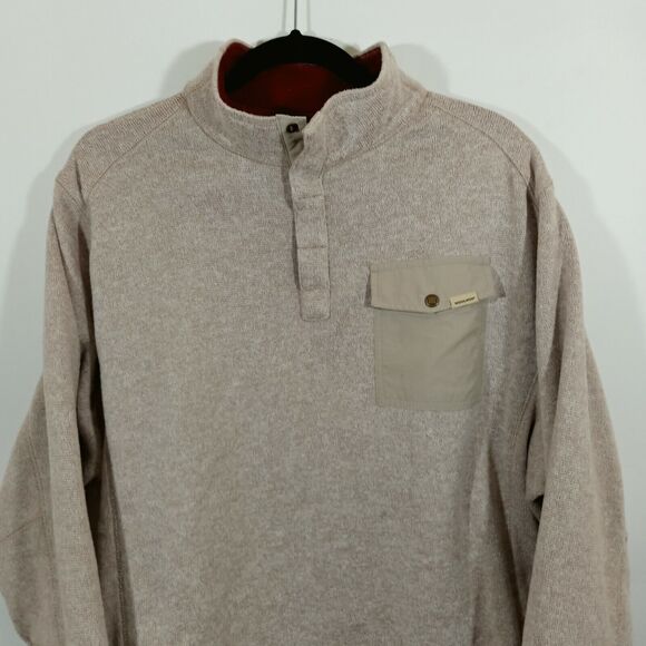 Men's WOOLRICH Beige Snap T Pullover Sweater Size XL - Picture 2 of 6